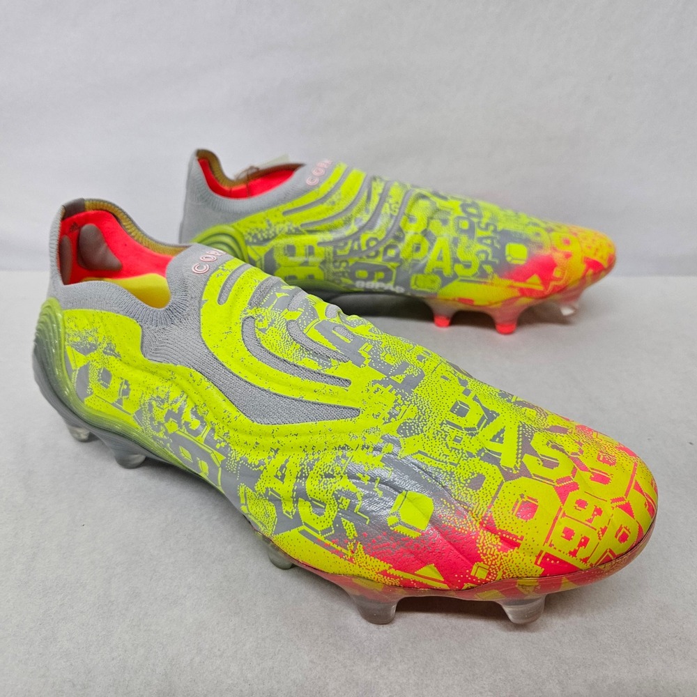 Adidas Copa Sense+ FG Soccer Cleats FY6226 Clear Onix Grey Yellow Men's Size 8